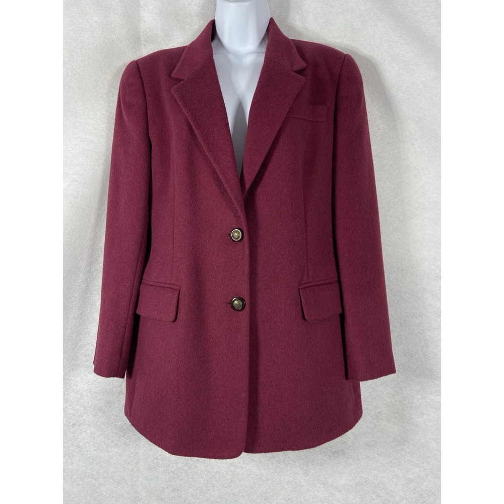 Vintage Talbots Jacket Women's 6 Red Blazer Long Sleeves Camel Hair Italy Made